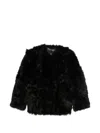 Soft Goat Shearling Coat In Black