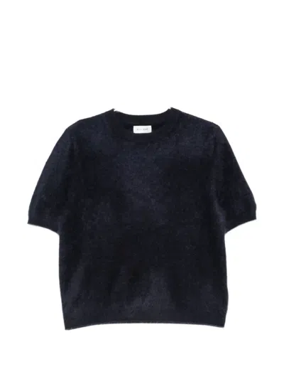 Soft Goat Short-sleeve Cashmere Sweater In Black