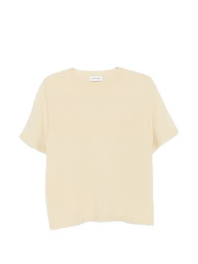 Soft Goat Short-sleeve Knitted T-shirt In Neutral