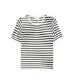 Soft Goat Silk And Cashmere Striped T-shirt In Multi