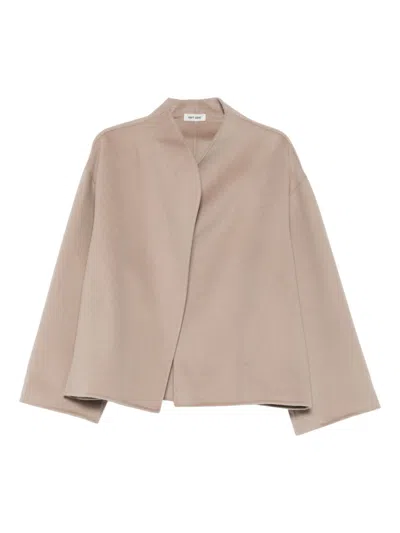 Soft Goat Silk And Nylon Jacket In Beige