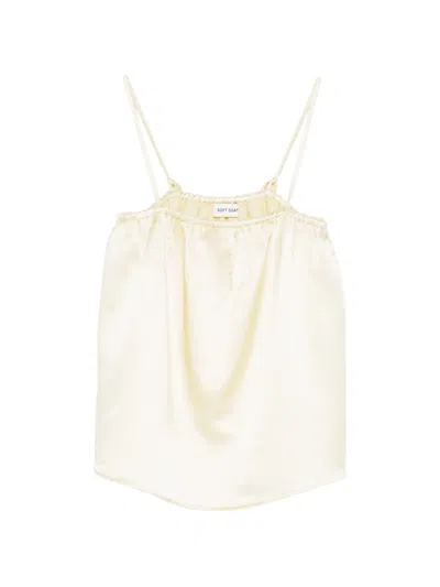 Soft Goat Silk Singlet In White