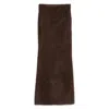 Soft Goat Long Mocha-coloured Brushed Cashmere Skirt