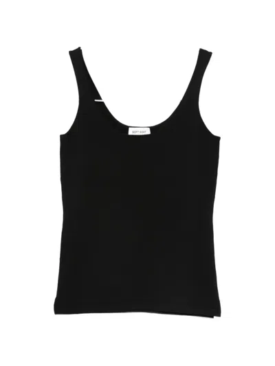 Soft Goat Sleeveless Top In Black