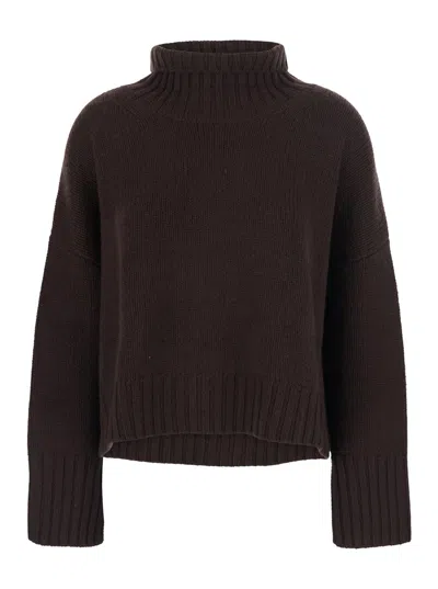 Soft Goat Soft Cashmere Turtleneck Sweater With High Collar And Long Sleeves In Animal Print