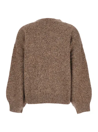 Soft Goat Soft Marled Relaxed Fit Cashmere Crewneck Sweater In Brown