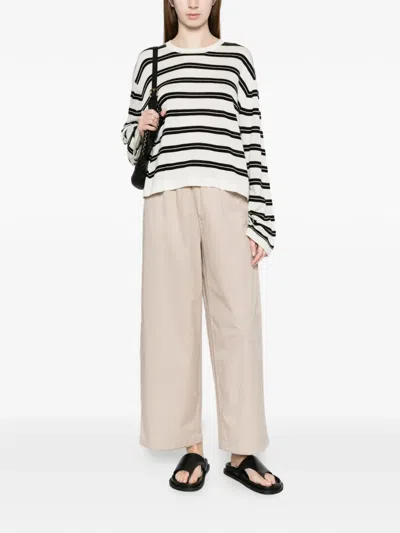 Soft Goat Striped Long-sleeve Sweater In Multi