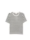 Soft Goat Silk And Cashmere Striped T-shirt In Multi