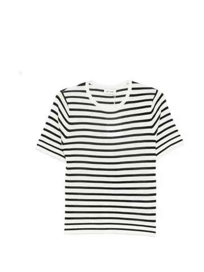 Soft Goat Striped T-shirt In Black