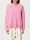 Soft Goat Womens Pink Relaxed-fit Ribbed-trim Cashmere-knit Jumper In Pink