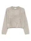 Soft Goat Cashmere Crewneck Jumper In Neutral