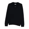 Soft Goat Cashmere Polo Sweater In Black