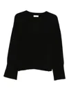 Soft Goat Crew-neck Long-sleeve Knitwear In Black