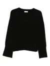 Soft Goat Crew-neck Long-sleeve Knitwear In Black