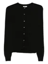 Soft Goat Buttoned Crew Neck Sweater In Black