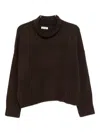 Soft Goat Cashmere Jumper In Brown