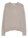 Soft Goat Boyfriend Ribbed Crew-neck Knitwear In Gray
