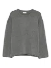 Soft Goat Crew-neck Long-sleeve Knitwear In Gray