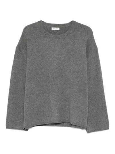 Soft Goat Crew-neck Long-sleeve Knitwear In Gray