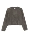 Soft Goat Cashmere Crewneck Jumper In Gray