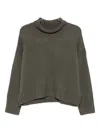 Soft Goat Roll-neck Ribbed Sweater In Gray