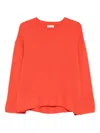 Soft Goat Crew Neck Sweaters In Soft Wool In Orange