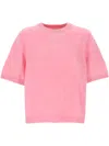 Soft Goat Brushed Short-sleeve Top In Pink