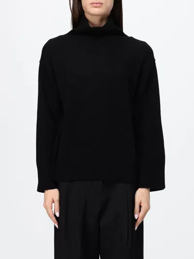 Soft Goat Sweatshirt Woman Color Black