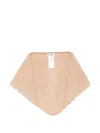 Soft Goat Triangular Knitted Scarf In Neutral