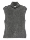 Soft Goat Turtleneck Vest In Gray
