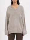 Soft Goat V-neck Cashmere Sweater In Gray