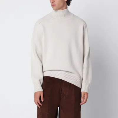 Soft Goat White Cashmere Turtleneck Sweater