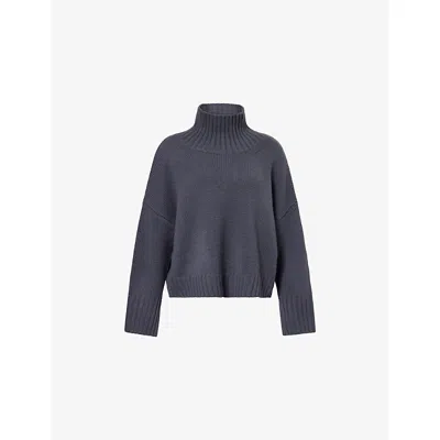 Soft Goat Womens Anthracite Girlfriend Turtleneck Cashmere Jumper In Gray