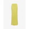 Soft Goat Womens Regular-fit Brushed Cashmere-knit Midi Skirt Lime Xs