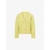 Soft Goat Womens Regular-fit V-neck Cashmere-knit Cardigan Lime