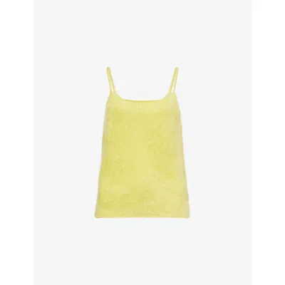 Soft Goat Womens Scoop-neck Brushed Cashmere-knit Top Lime Xs