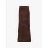 Soft Goat Long Mocha-coloured Brushed Cashmere Skirt
