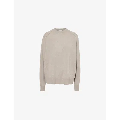 Soft Goat Womens Boyfriend Round-neck Cashmere Jumper Greige