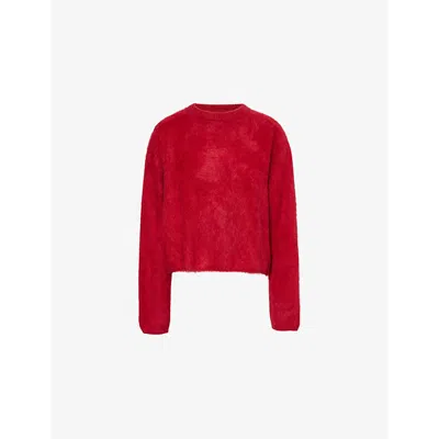 Soft Goat Womens Cuddle Brushed-texture Cashmere Jumper Lipstick Red