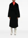 Soft Goat Wool And Cashmere Coat In Black