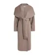 Soft Goat Wool-cashmere Long Coat In Brown