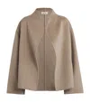 Soft Goat Wool-cashmere Short Jacket In Brown