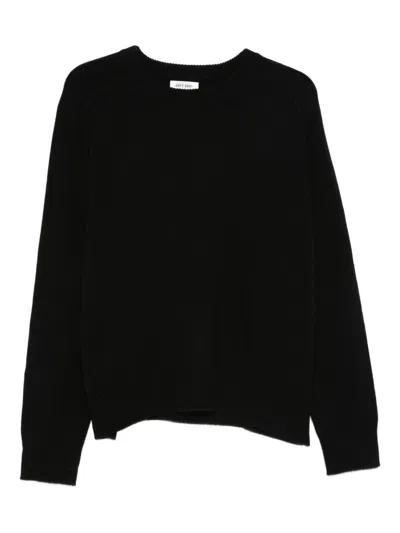 Soft Goat Wool Crewneck Jumper In Black