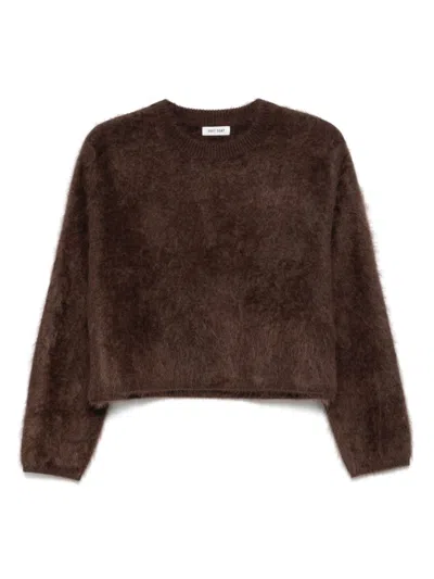 Soft Goat Wool Crewneck Sweater In Brown