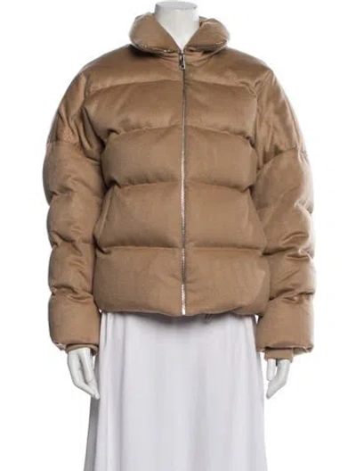 Pre-owned Soft Goat Wool Down Jacket In Neutrals