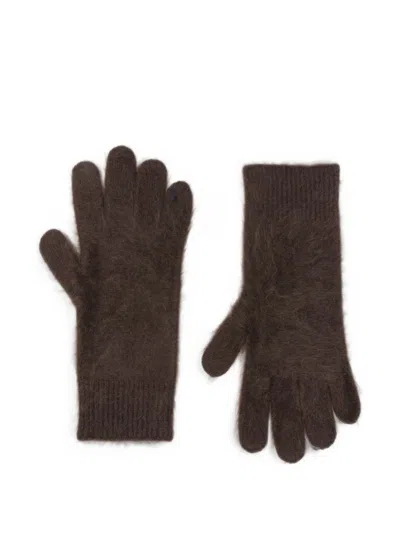 Soft Goat Wool Gloves In Brown