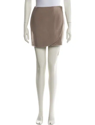 Pre-owned Soft Goat Wool Mini Skirt W/ Tags In Neutral