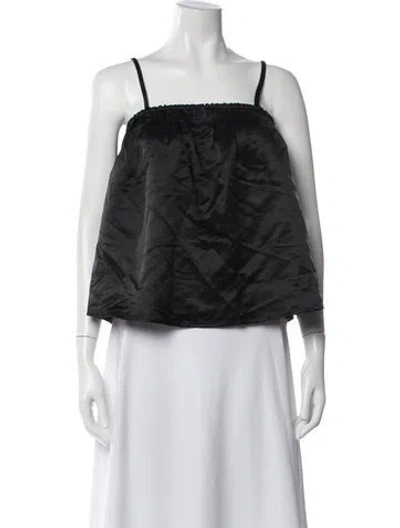 Pre-owned Soft Goat Wool Square Neckline Top In Black
