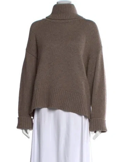 Pre-owned Soft Goat Wool Turtleneck Sweater In Brown