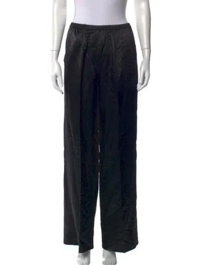 Pre-owned Soft Goat Wool Wide Leg Pants W/ Tags In Black